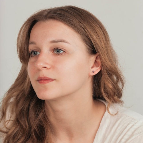 Пусеты Fiore Luna Cubic zirconia Rhodolite, SWE0128 PH S фото 2